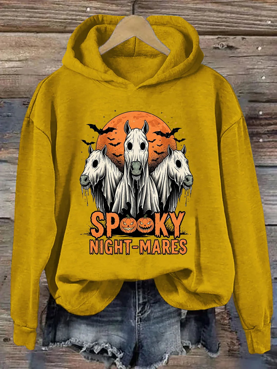 Halloween Spooky Ghost Horse Hoodie