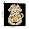 DIY Pearl Painting Monkey for Home Wall Decor with Frame(30x30cm)