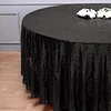 108" Black Seamless Premium Sequin Round Tablecloth