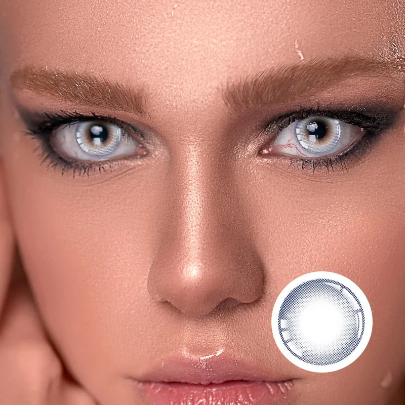 NEBULALENS Velvet Starlight Blue Yearly Prescription Colored Contact Lenses NEBULALENS