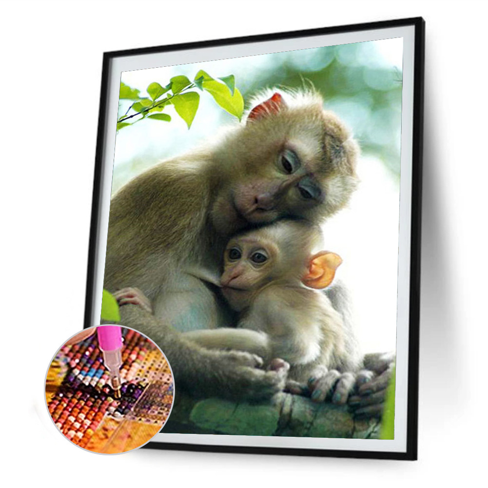 

(Multi-Size) Ape - Round/Square Drill Diamond Painting, Round diamond 40*50cm, 501 Original