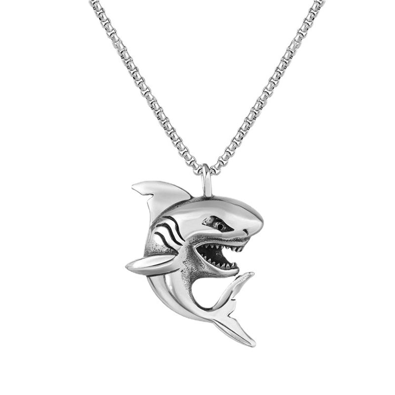 Hip-hop Shark Stainless Steel Alloy Plating Men’s Pendant Necklace