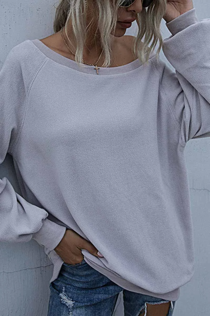 Loose Padded Round Neck Top