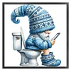 (Small Size)Gnome Going To The Toilet - 18CT Counted Cross Stitch - 25*25cm