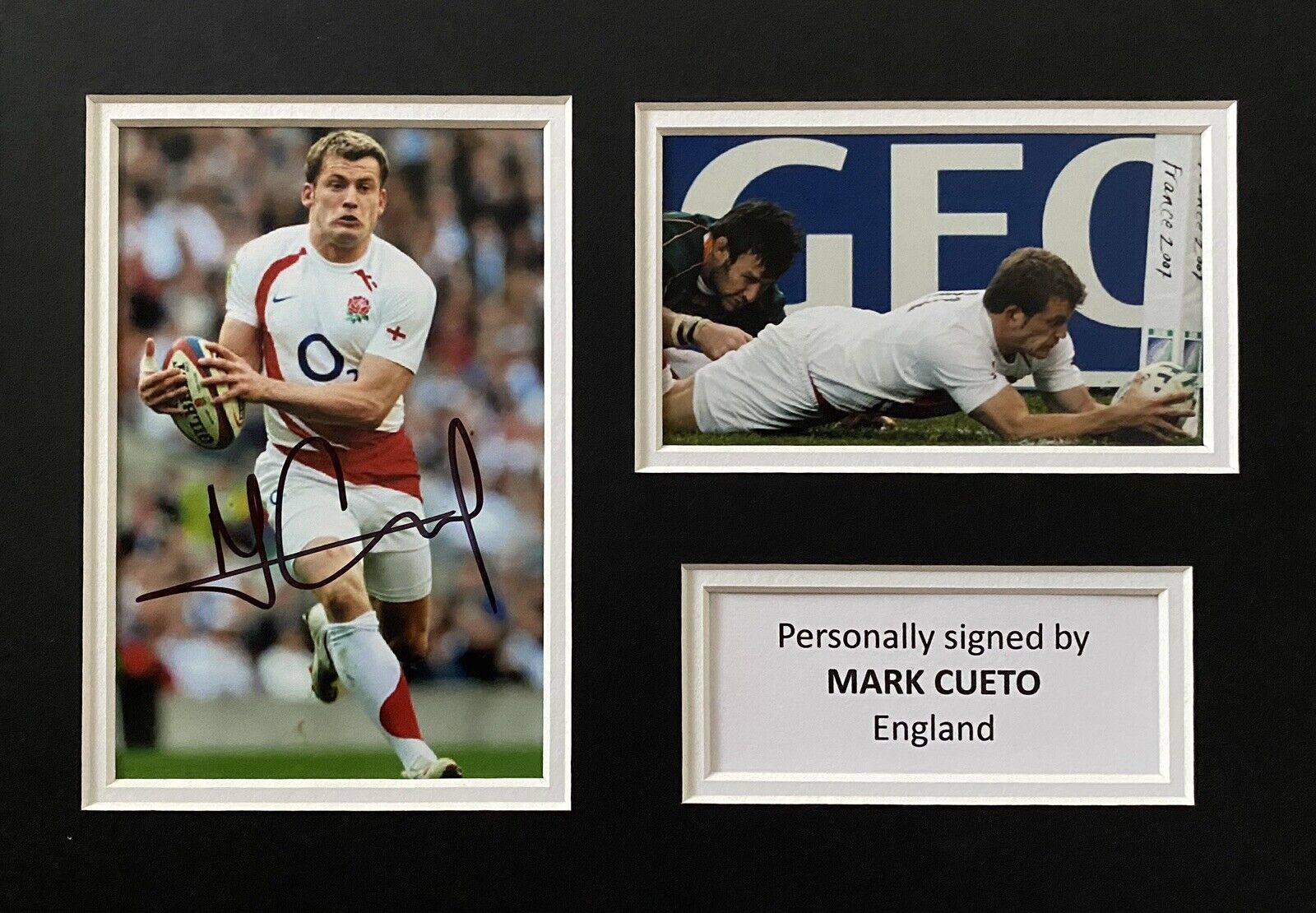 Mark Cueto Signed England Photo Poster painting In A4 Mount Display