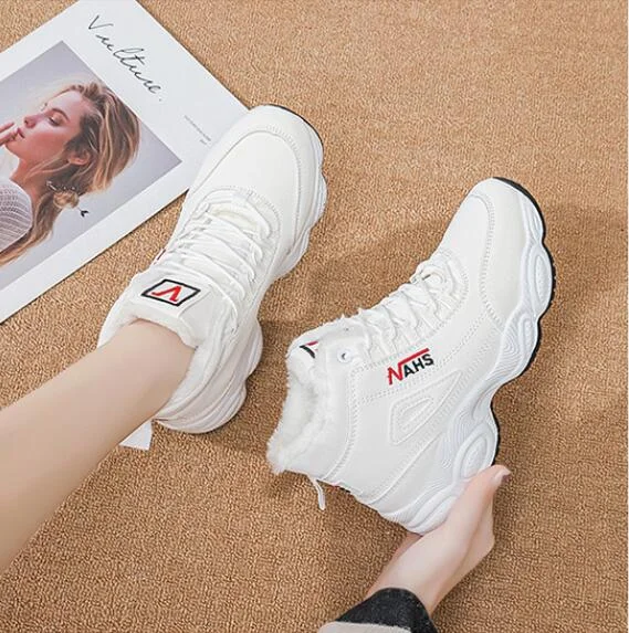 Winter Ankle Boots Women Fashion High top Casual Women Shoes Platform boots Thickened Warmth Woman flat Shoes botas de mujer