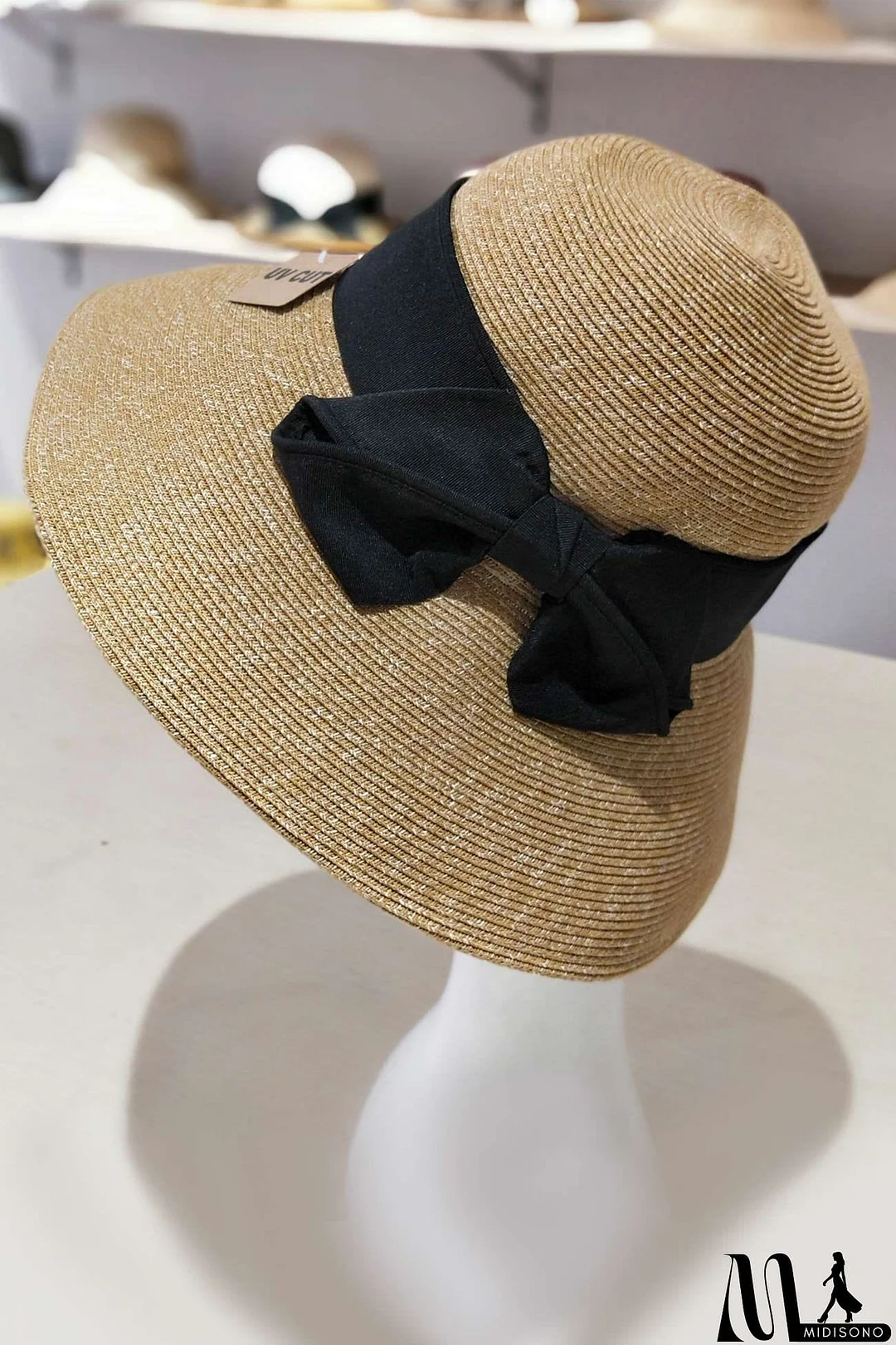 MidiSono - Foldable Wide Brim Bow Ties Straw Hat