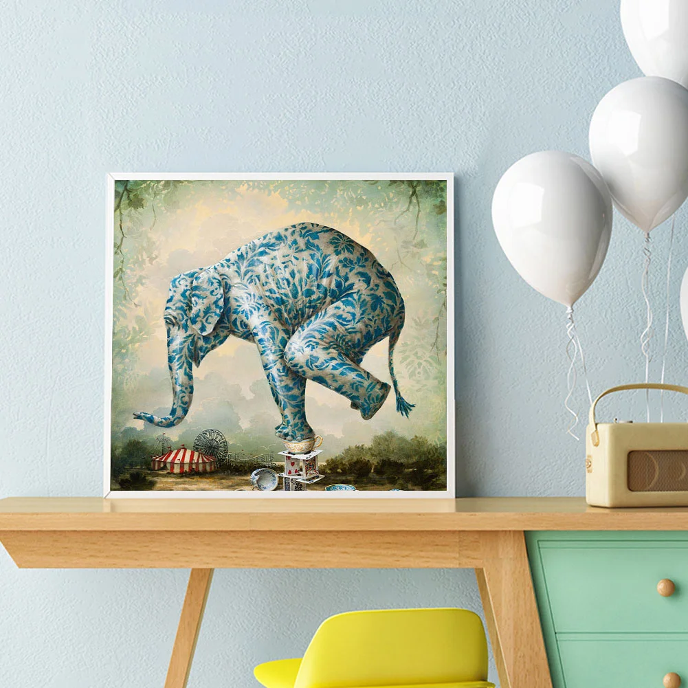 Full Round Diamond Painting 40*40cm - Elephant