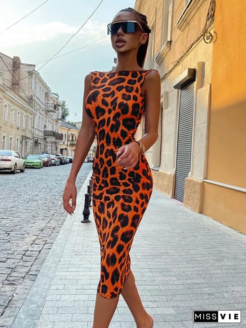 Womens Summer Dress-Sleeveless Ladies Open Back Vest Long Sexy Club Party Bodysuit