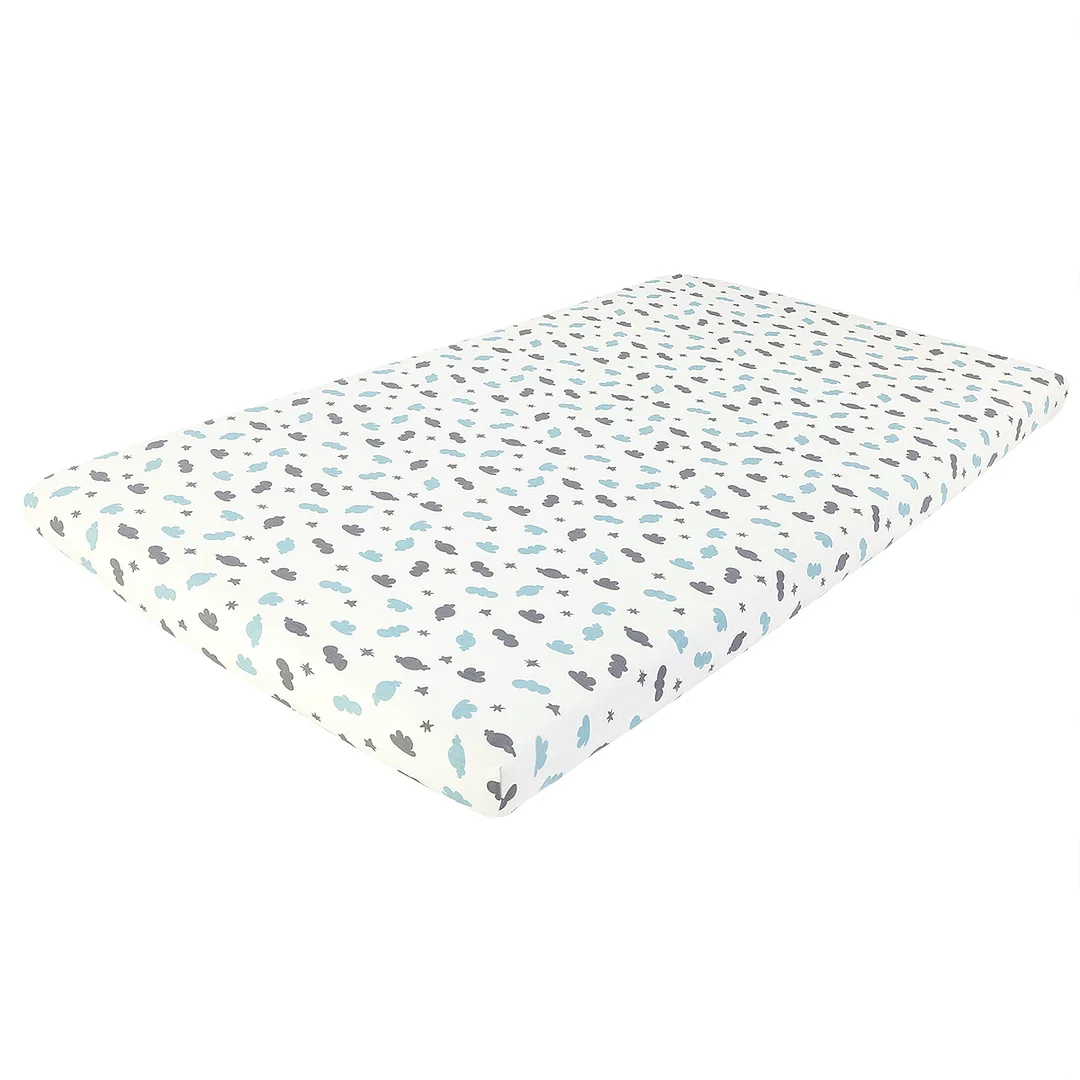Egmao Baby Premium Organic Cotton Crib Sheet - Clouds Fluttering