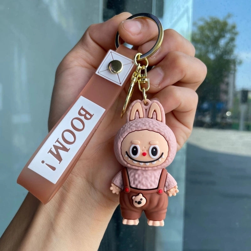 2 Pieces Cute Cartoon Character Pvc Unisex Keychain