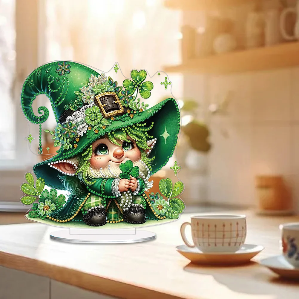 DIY St. Patricks Day Goblin Diamond Painting Tabletop Ornaments Bedroom Table Decor