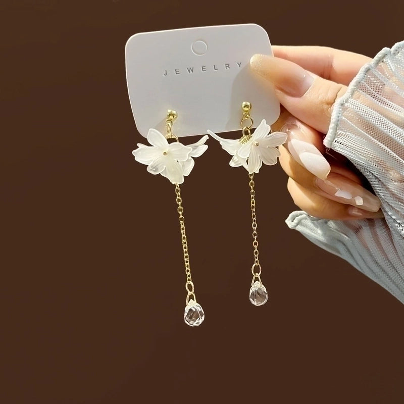 1 Pair Fashion Flower Alloy Plating Artificial Pearls Women’s Drop Earrings