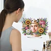 DIY Diamonds Painting Special Shaped Crystal Drill Crafts Mirror Desk Ornament Decor Kit(Flower)