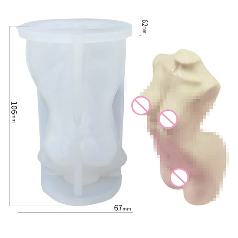 3D Body Candle Mold Silicone Wax Mould Male and Female Design Art Fragrance Candle Making Soap Chocolate Cake Decorating