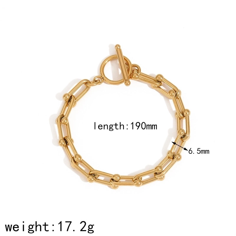 Cool Style IG Style Geometric 304 Stainless Steel 18K Gold Plated Bracelets In Bulk