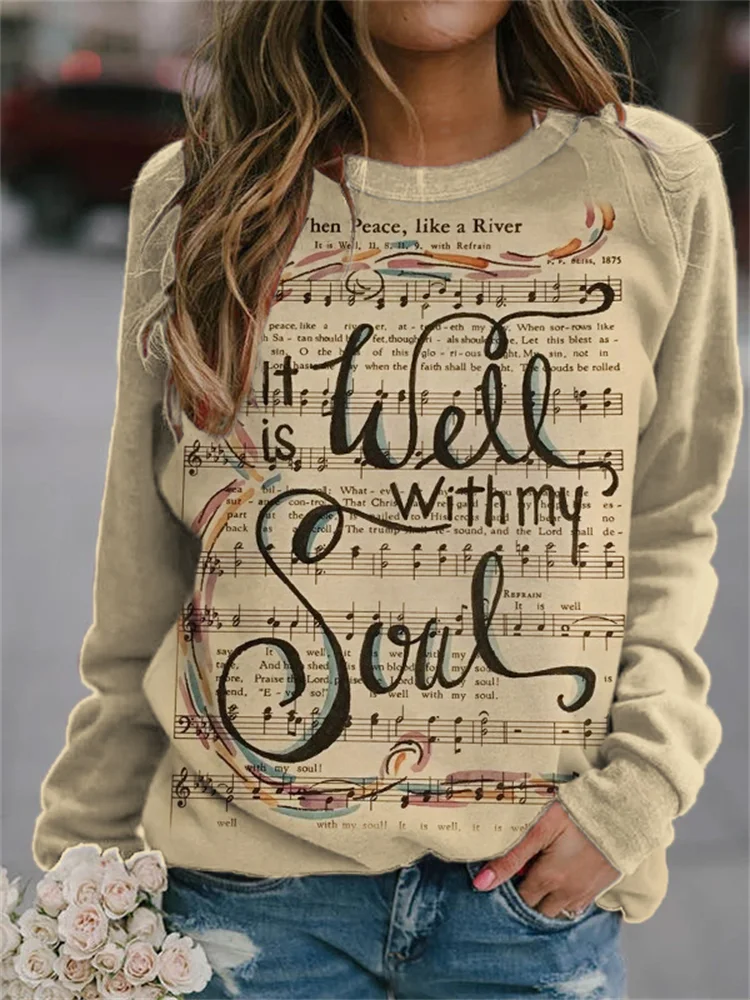 It Is Well With My Soul Sheet Music Sweatshirt