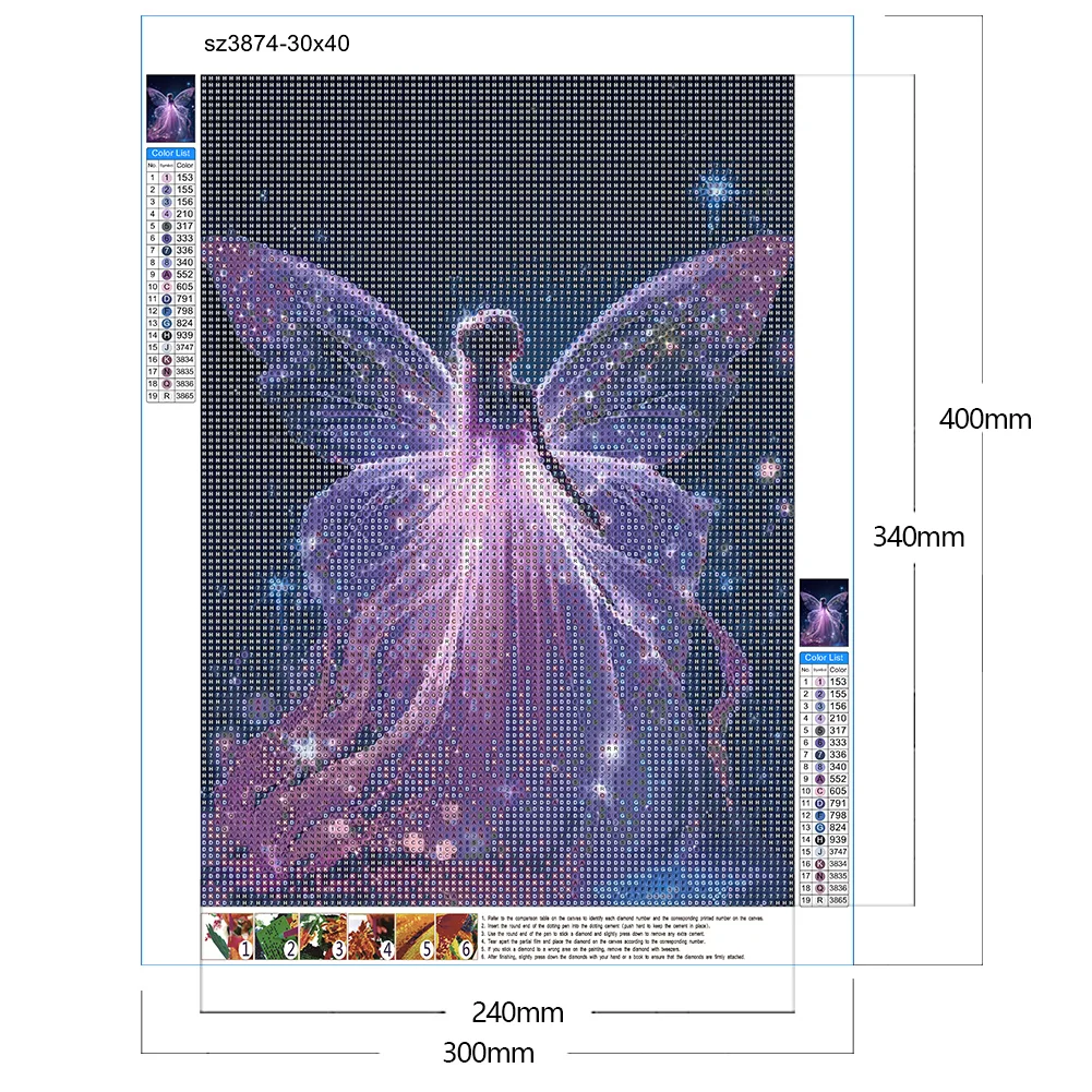 Diamond Painting - Full Round Drill - Butterfly Fairy(30*40cm)