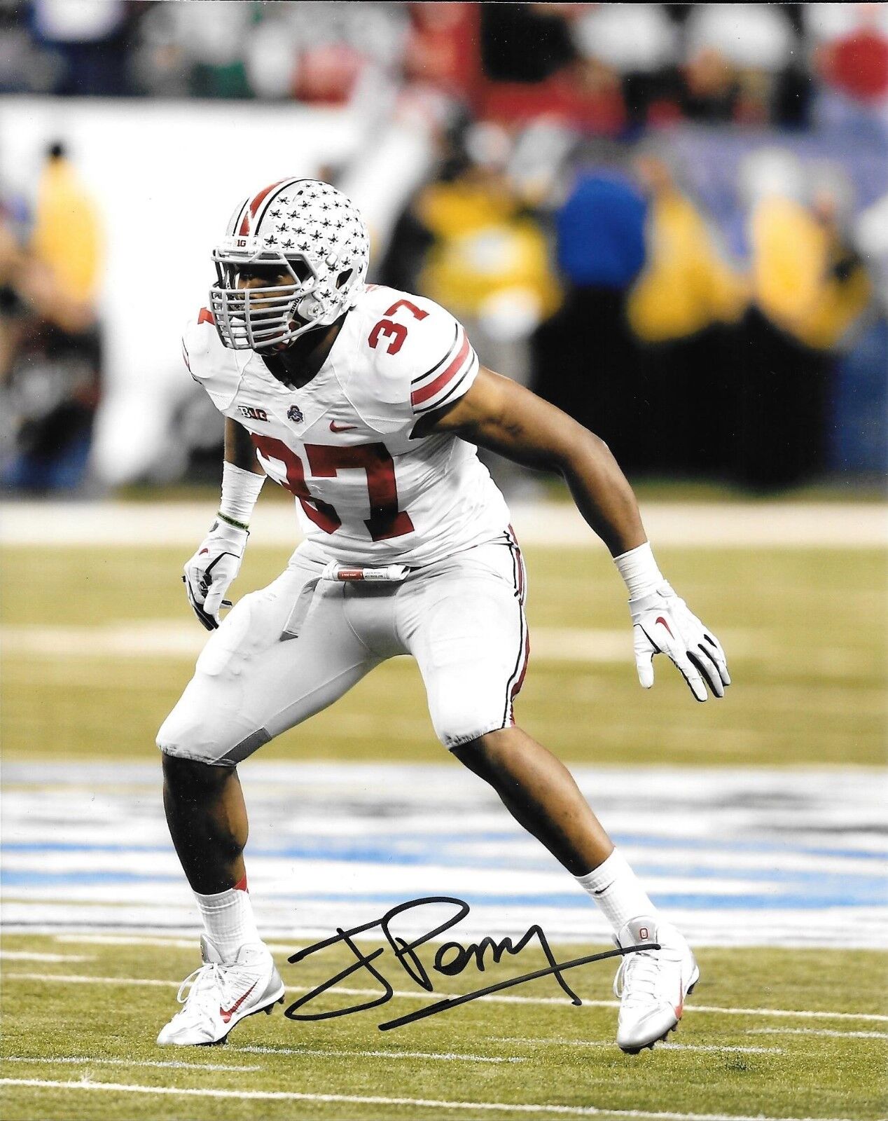 SAN DIEGO CHARGERS JOSHUA PERRY HAND SIGNED OHIO STATE 8X10 Photo Poster painting W/COA