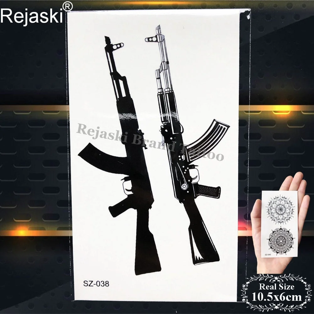 Rejaski Black Temporary Tattoo Stickers Women Iceberg Arm Geometry Waterproof Tatoos Men Mountain Fake Tattoo 3D Summer Style
