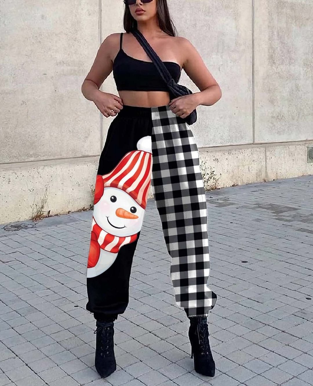 Christmas printed loose fit sports Harlan pants pants