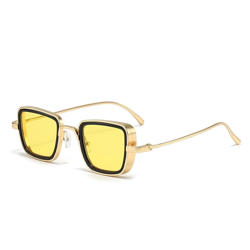 Classic Style Solid Color Ac Square Full Frame Men’s Sunglasses