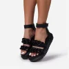 Ladies Stylish Round Toe Buckle Platform Sandals
