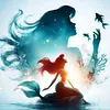 Silhouette-Princess Ariel-11CT Stamped Cross Stitch 40*40cm tapestrymarket