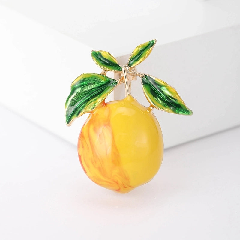 Sweet Pin Lemon Alloy Enamel Women's Brooches