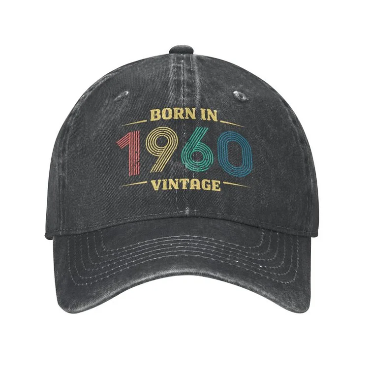 Personalized Cotton VINTAGE BORN Birthday IN 1960 Baseball Cap Men Women Adjustable 63th Birthday Gift Dad Hat