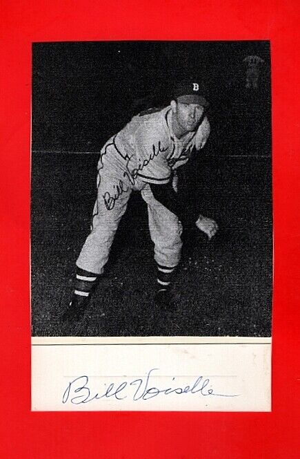 1947/49 BILL VOISELLE-BOSTON BRAVES 3.5 X 5.5 AUTOGRAPHED CUT W/ Photo Poster painting-d.2005