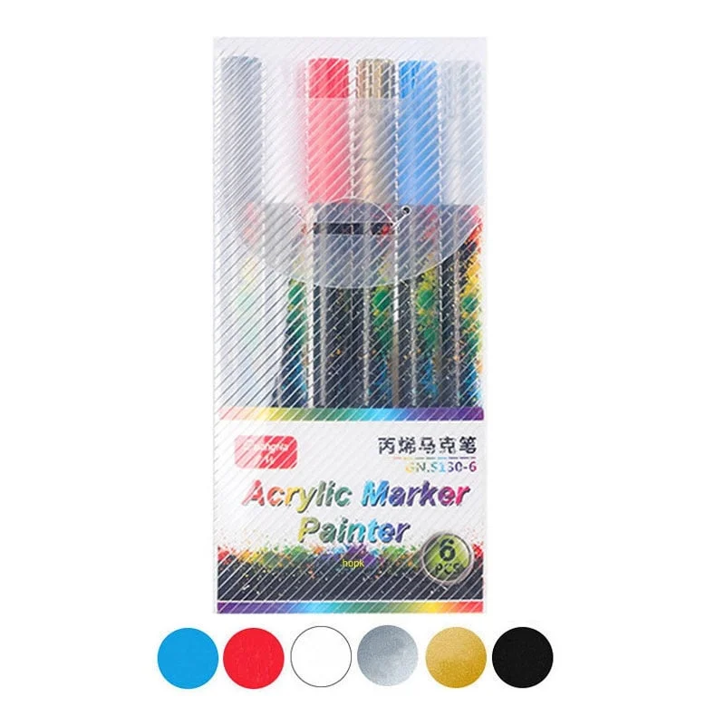 12/18/24/36 Colors Acrylic Paint Marker pen Permanent Art Marker Pen for Ceramic Rock Glass Porcelain Mug Fabric Canvas Painting