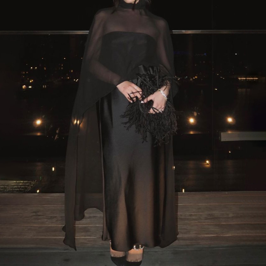 Elegant Bridal Ball Thin Sexy Sheer Chiffon Sleeveless Shawl With Flowing Ribbons Long Cover-up Cape elevenforest