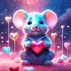 Diamond Painting -DIY Full Square Drill Heart Mouse(35x35cm)
