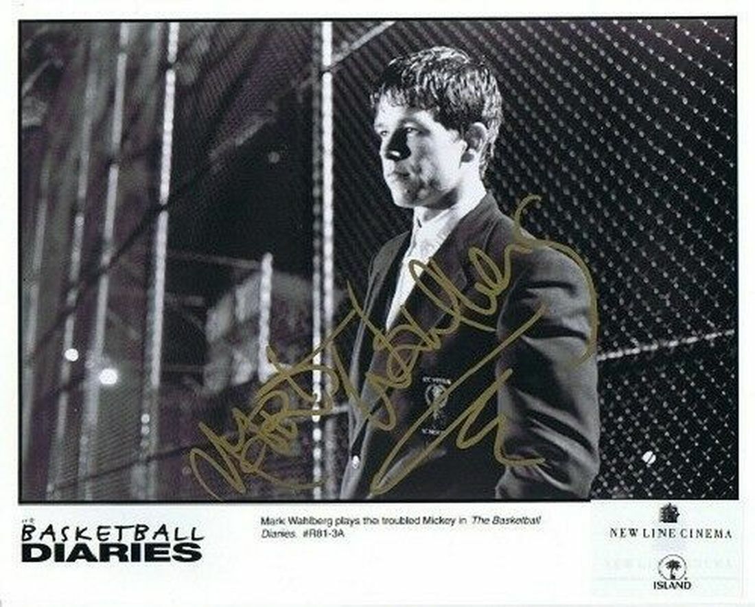 MARK WAHLBERG, ACTOR SIGNED 8X10 Photo Poster painting FROM THE FILM BASKETBALL DIARIES W/COA