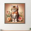Fleur chaton-plein rond diamant peinture-30 * 30cm