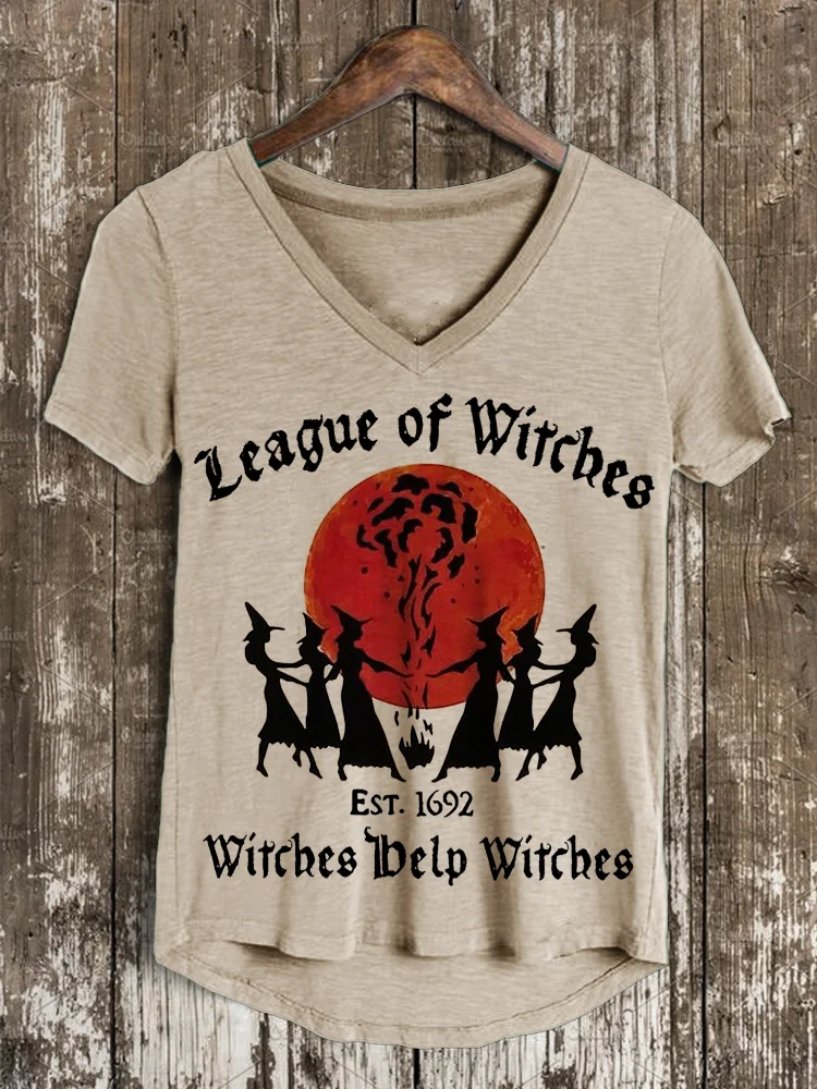 Comstylish Halloween League of Witches Witches Help Witches Feminism T Shirt