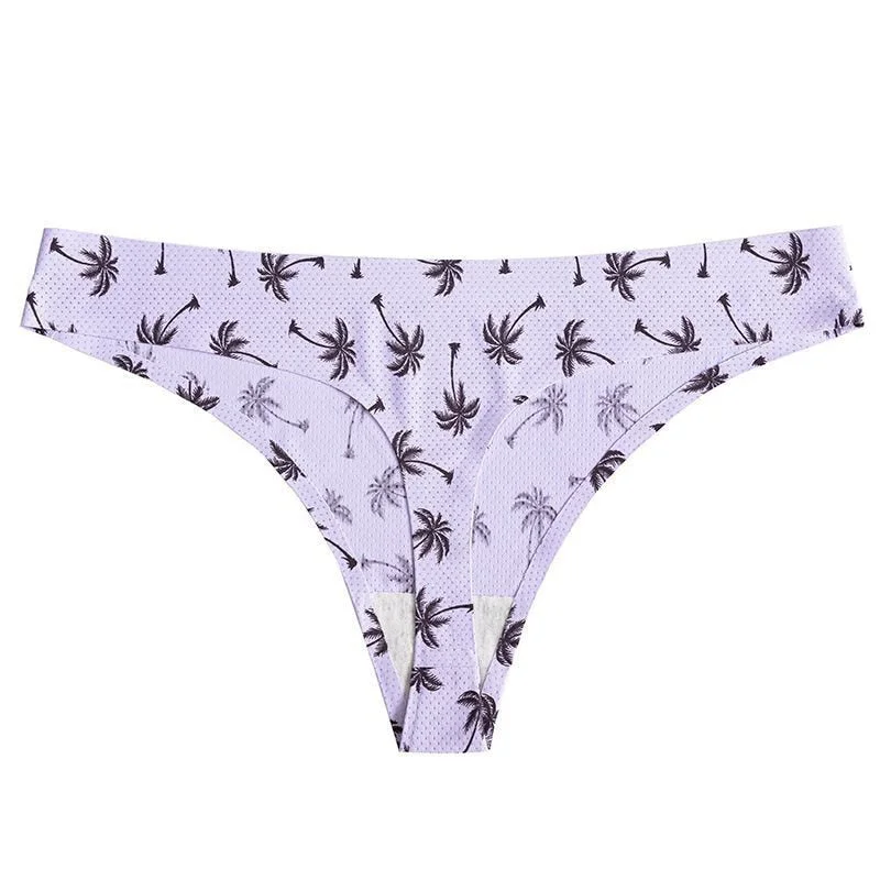 TERMEZY Women Sexy Flowers Lingerie Temptation Low-waist Panties Thong No trace Breathable Underwear Female G String Intimates