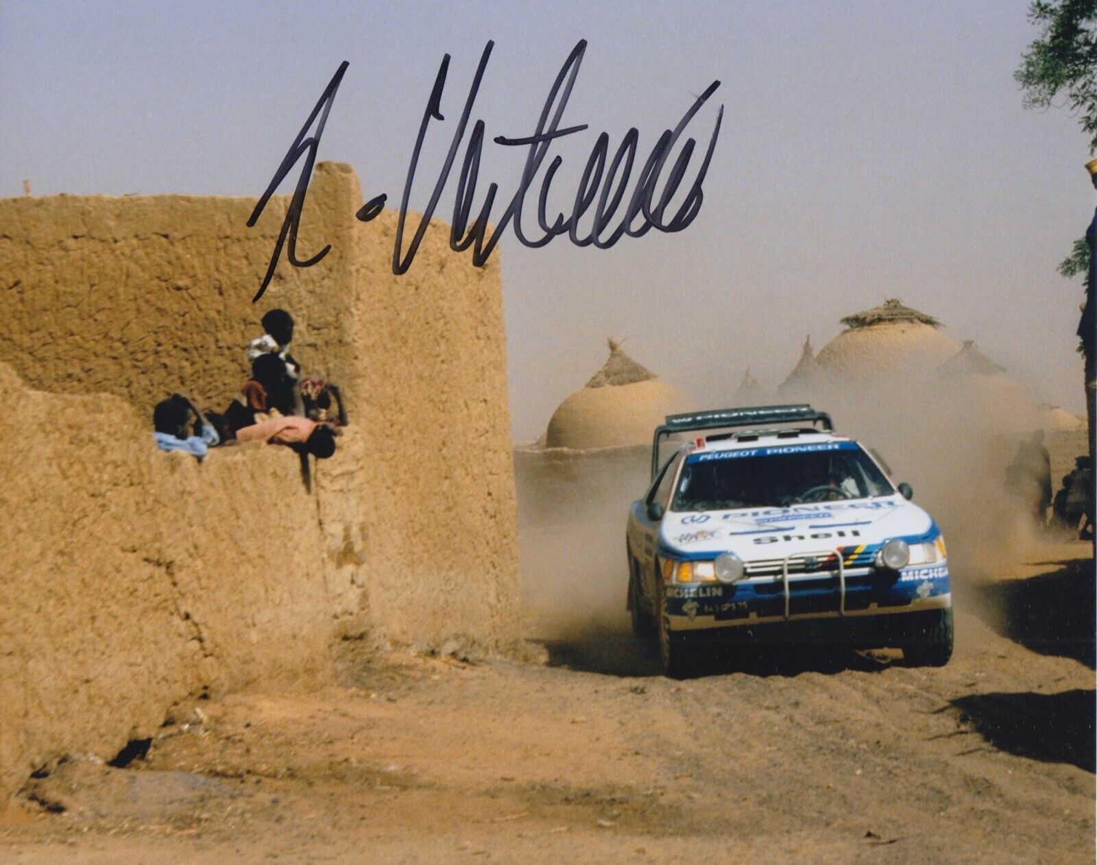 Ari Vatanen Hand Signed 10x8 Photo Poster painting Rally Autograph Peugeot 9