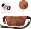 BAIGIO Gürteltasche Leder Herren Hüfttasche Vintage Retro Bauchtasche für Reise Alltagsleben (Braun)
