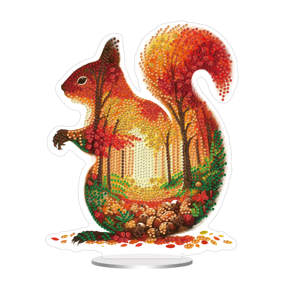 Acrylic Special Shape Squirrel 5D DIY Diamond Painting Art Tabletop Decorations
