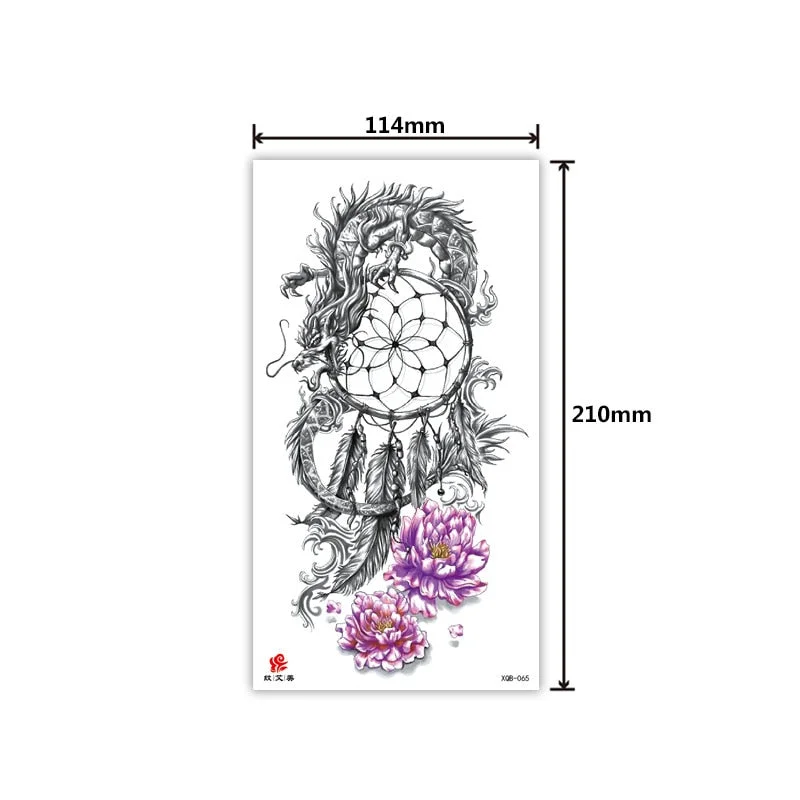 Tattoo Applique Arm Men and Women Small Full Arm Waterproof Tattoo Sticker Symbol Totem Animal Skull Text Tattoo Sticker