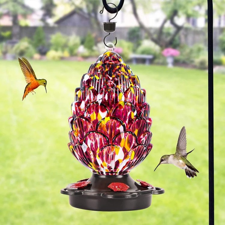 Hand-blown Glass Hummingbird store Feeder