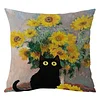 Van Gogh Sunflower Cross Stitch Pillow Cover Kit 11CT Stamped 3-Strand Embroidery 45x45cm