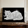 DIY Pearl Painting Cat for Home Wall Decor with Frame(20x30cm)