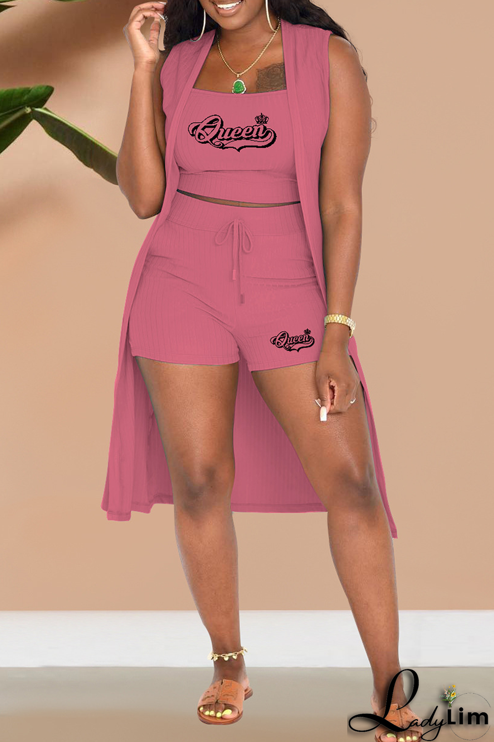 Green Fashion Print Patchwork Strapless Sleeveless Three Pieces