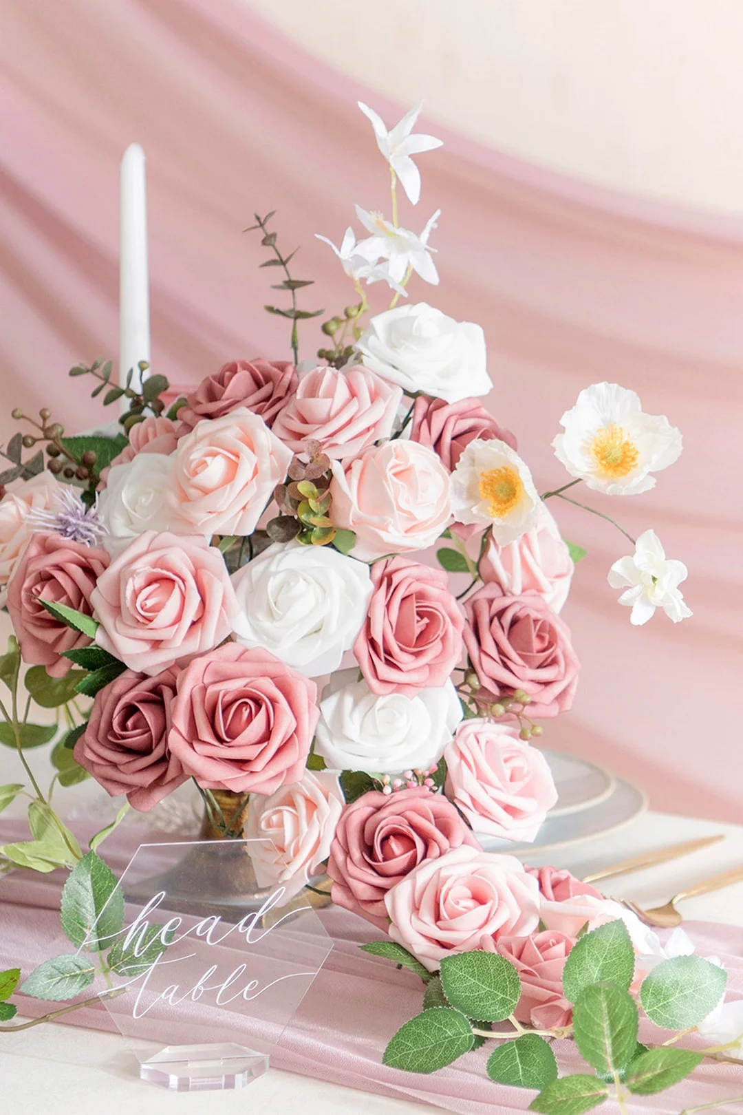 3" Foam Rose with Stem - 56 Colors