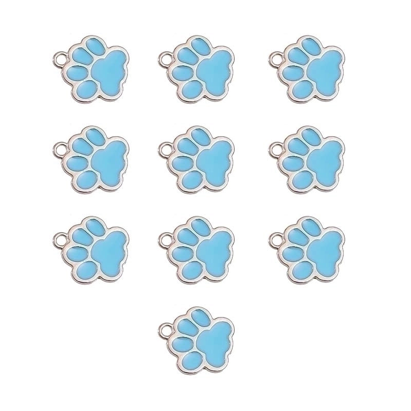 10 PCS/Package 16.1*17.3mm Aluminum-Magnesium Alloy White Footprint Jewelry Accessories Pendant