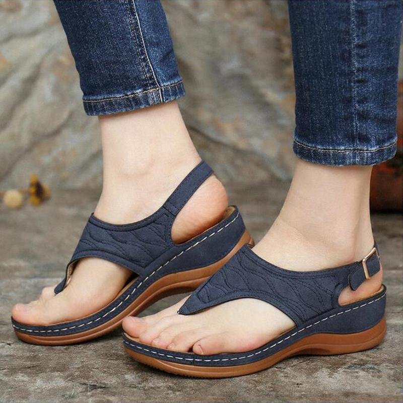 dr care zapatos embroidery orthopedic comfy flip flop sandals