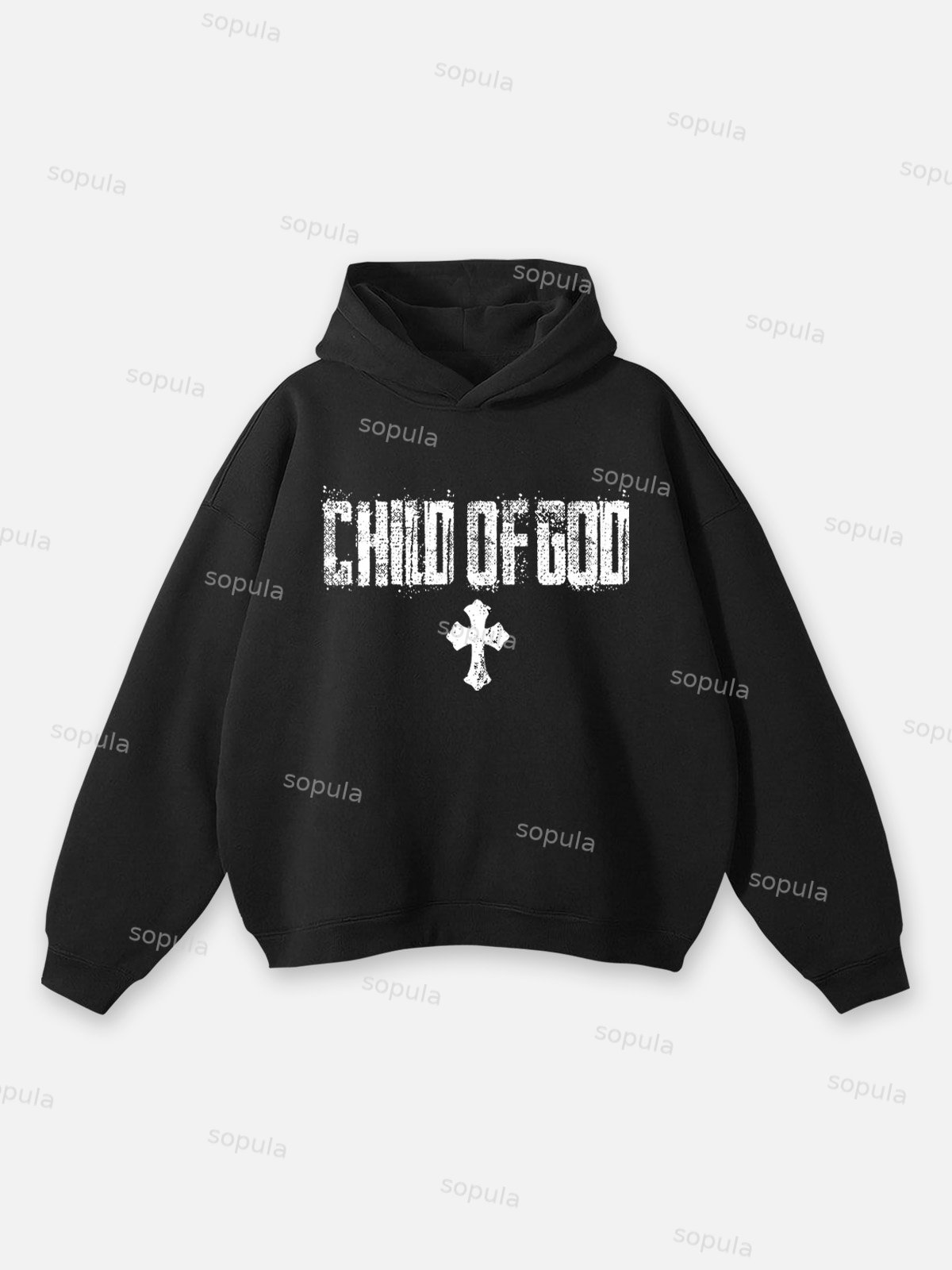 Sopula Child Of God Graphic Cross Hoodie - SOPULA